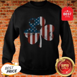 Official Clover St Patrick’s Day Shamrocks Irish American Flag Sweatshirt