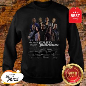 Official Fast & Furious Years Of 2001 2020 10 Movies Signatures Sweatshirt