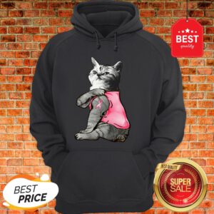 Strong Cat Paws For The Cure Breast Cancer Awareness Hoodie