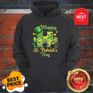 Autism Puzzle Wearing Laprechaun Hat St Patricks Day Gift Hoodie
