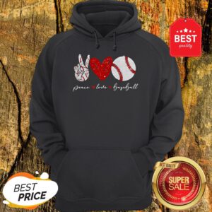 Official Diamond Peace Love Baseball Hoodie