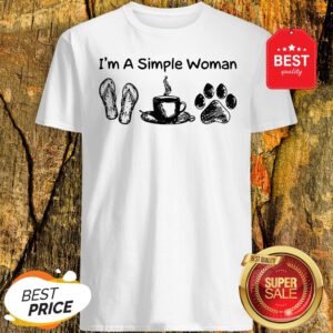 Official I’m A Simple Woman I Like Flip Flop Coffee And Paw Dog Shirt