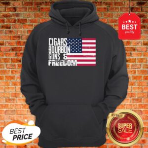 Official Cigars Bourbon Guns Freedom American Flag Hoodie