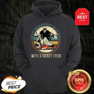 Official Never Underestimate An Old Man With A Hockey Stick Vintage Hoodie