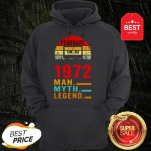 Official February 1972 Man Myth Legend Hoodie