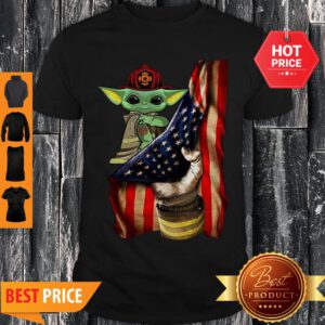 Official American Flag Baby Yoda Tattoo Firefighters Shirt