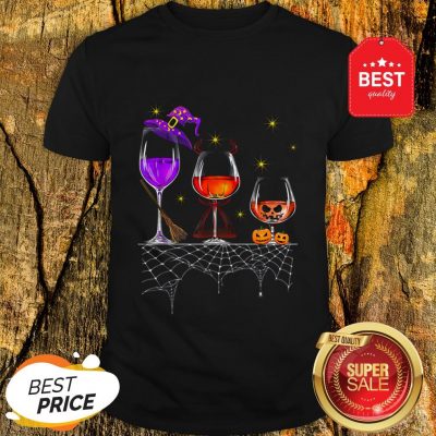 Funny Wine Glass Of Witchcraft Halloween Vintage Shirt