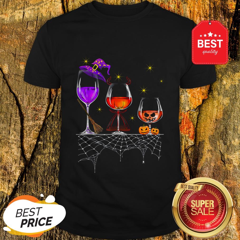 Funny Wine Glass Of Witchcraft Halloween Vintage Shirt