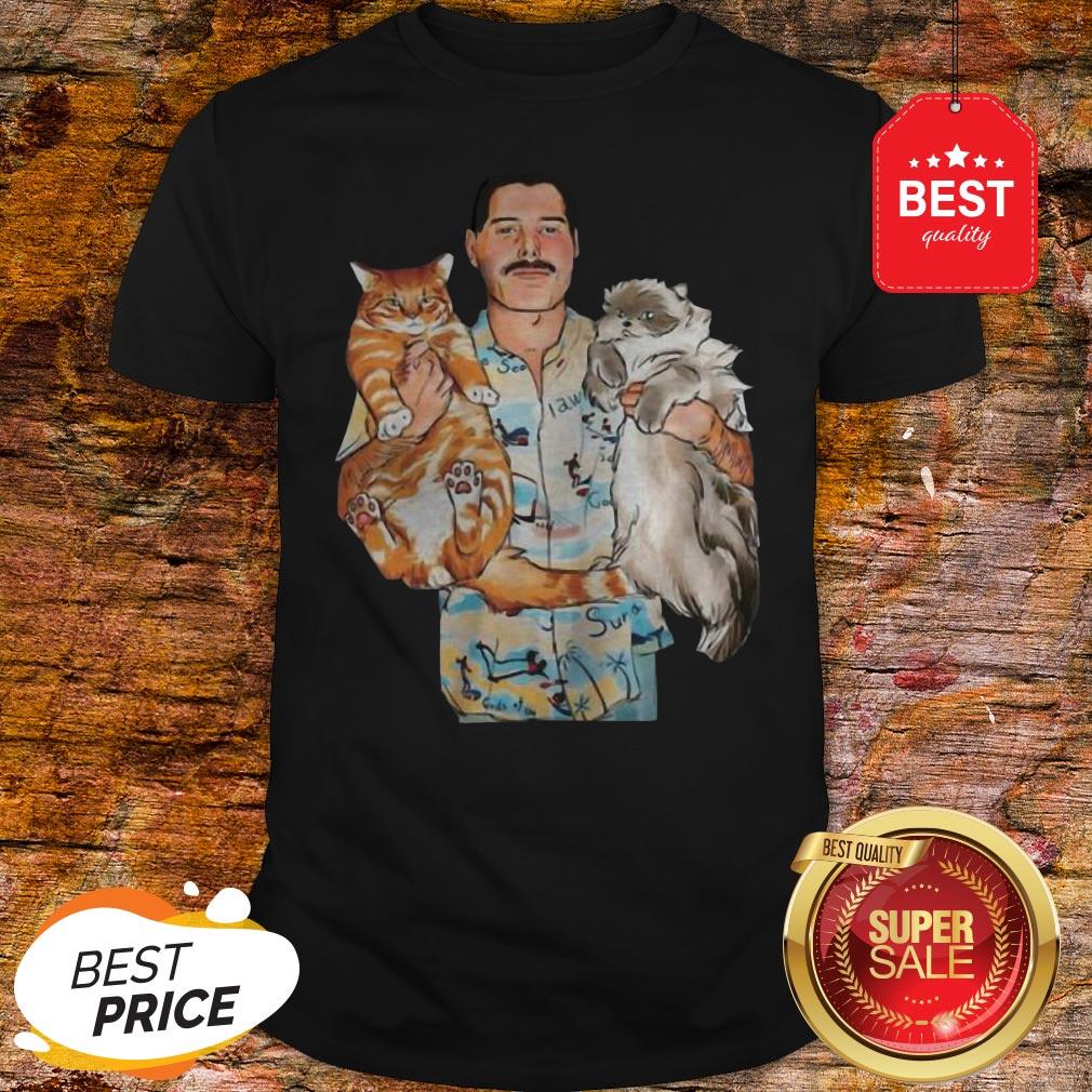 Official Freddie Mercury Hug Cats Shirt