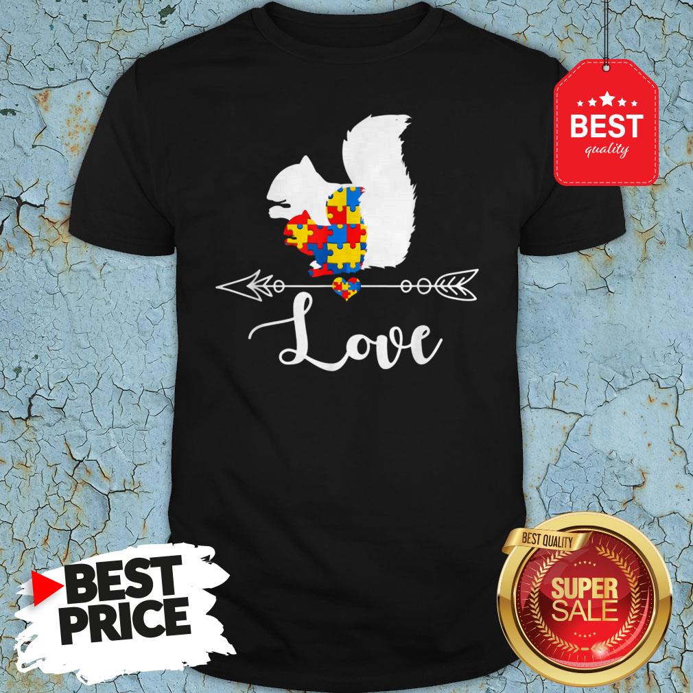 Autism Awareness Squirrel Hearts Love Gifts Shirt