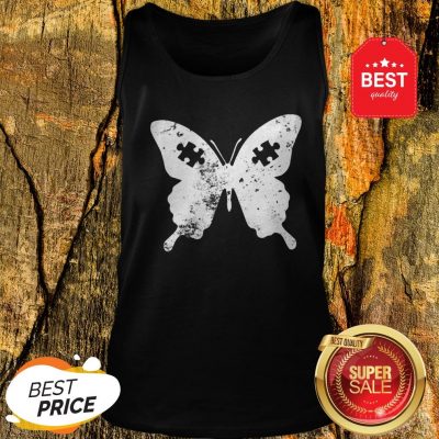 Butterflies Autism Awareness Puzzle Pieces Gift Ideas Mom Tank Top