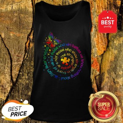 Butterfly Autism Awareness The Strongest People Puzzle Piece Tank Top