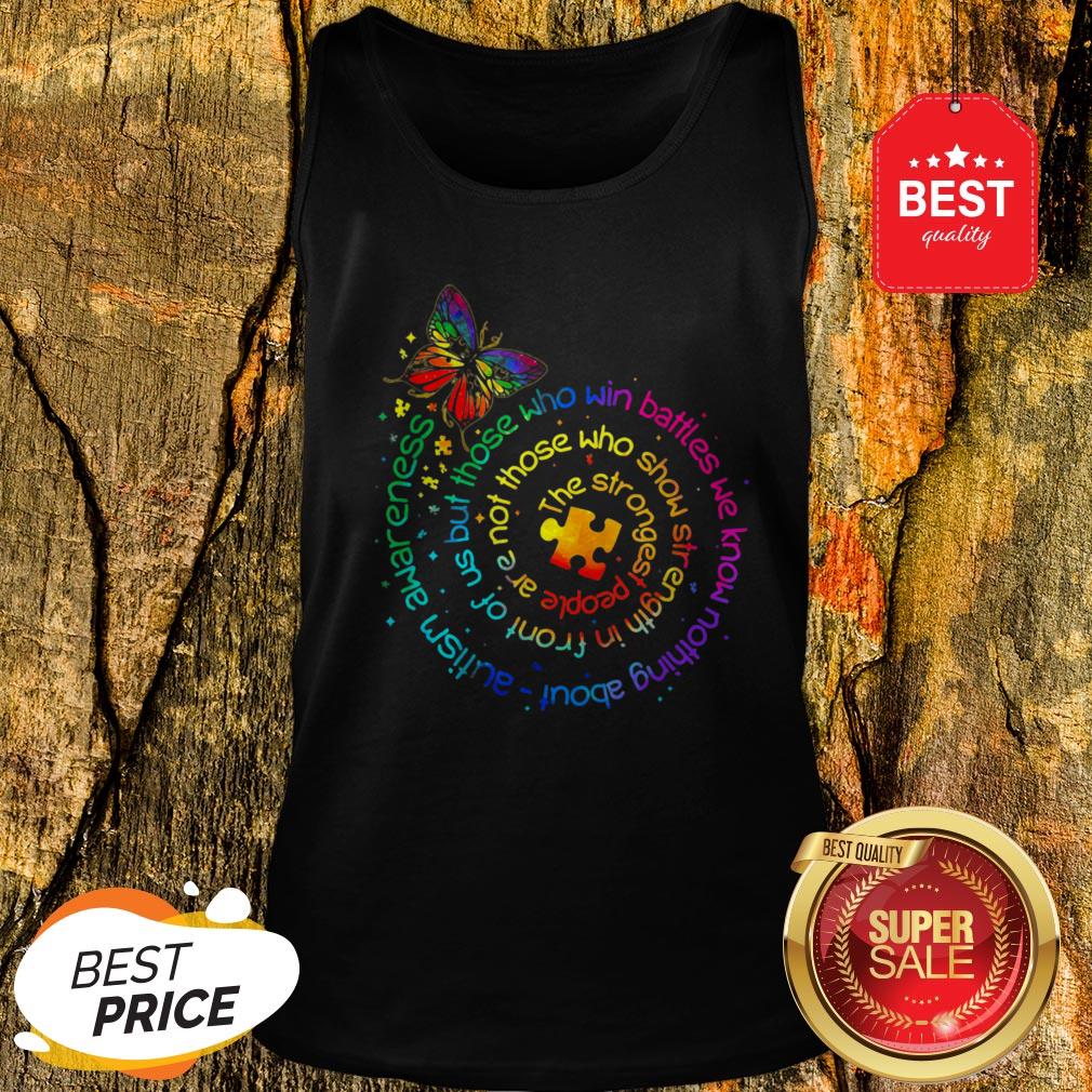 Butterfly Autism Awareness The Strongest People Puzzle Piece Tank Top Butterfly Autism Awareness The Strongest People Puzzle Piece Tank Top