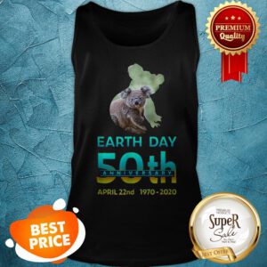 Koala Silhouette Earth Day 50th Anniversary April 22nd 1970-2020 Tank Top