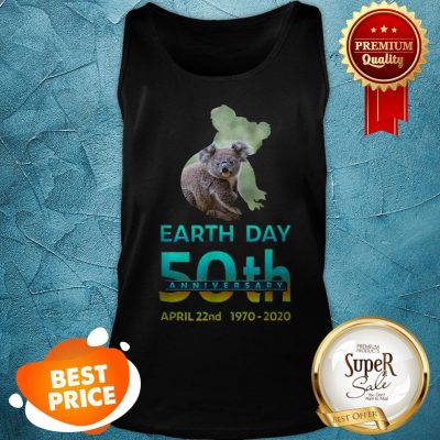 Koala Silhouette Earth Day 50th Anniversary April 22nd 1970-2020 Tank Top