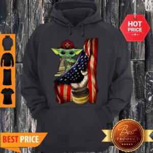 Official American Flag Baby Yoda Tattoo Firefighters Hoodie