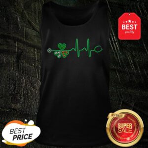 Irish Nurse Heartbeat Stethoscope St. Patricks Day Outfit Tank Top