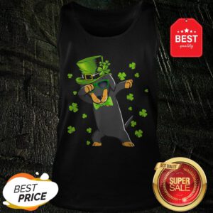Nice Dabbing Dachshund Patricks Day Leprechaun Dog Dab Shamrock Tank Top