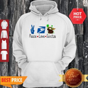 Baby Yoda Peace Love Sanitize United States Postal Service Hoodie
