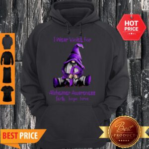 Gnome I Wear Violet For Alzheimer Awareness Faith Hope Love Hoodie