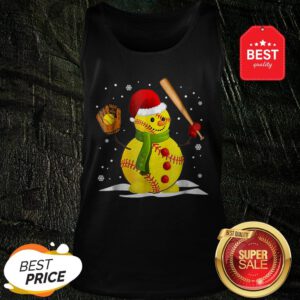 Official Hot Softball Snowman Christmas Tank Top