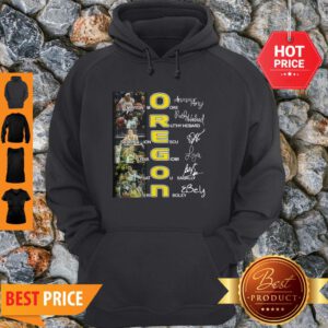 Oregon Ducks Minyon Moore Ruthy Hebard Signatures Hoodie