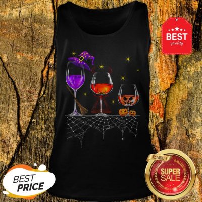 Funny Wine Glass Of Witchcraft Halloween Vintage Tank Top
