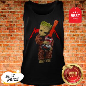 Official Baby Groot Hug Metallica Guitar Tank Top