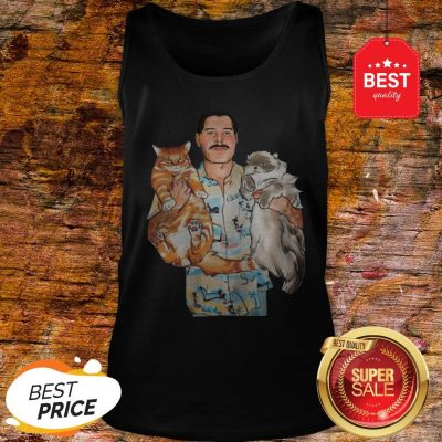 Official Freddie Mercury Hug Cats Tank Top