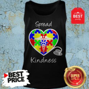 Autism Awareness Spread Kindness Nurse Heart Stethoscope Tank Top