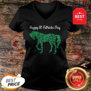 Official Horse Shamrock Horse Riding Lover St Patricks Day V-Neck