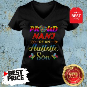 Autism Awareness Tee Proud Nani Autistic Son Funny Gifts V-Neck