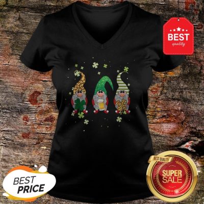 Official St Patrick’s Day Leopard Gnomes St Pattys Day V-Neck