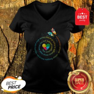 Butterfly Autism The Strongest People Autism Gift V-Neck