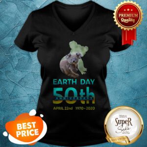Koala Silhouette Earth Day 50th Anniversary April 22nd 1970-2020 V-Neck
