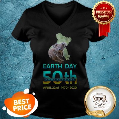 Koala Silhouette Earth Day 50th Anniversary April 22nd 1970-2020 V-Neck