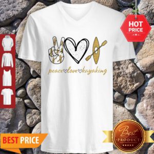 Official Glitter Peace Love Kayaking V-Neck