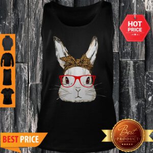 Cute Bunny Mom Leopard Bandana Sunglasses Easter Day Tank Top