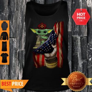 Official American Flag Baby Yoda Tattoo Firefighters Tank Top