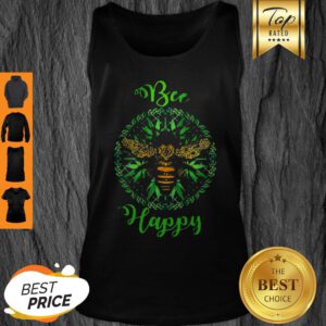 Official Cannabis Weed Marijuana Bee Happy Tank Top