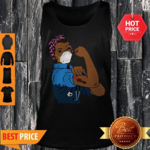 Black Strong Woman Mask Nurse Coronavirus Tank Top