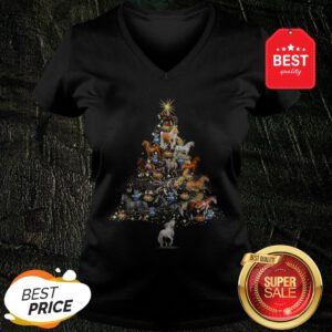 Official Horses Christmas Tree Horse Lover Xmas Gift V-Neck