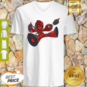 Megaman Deadpool Capcom And Marvel Mashup V-Neck
