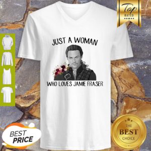 Flowers Just A Woman Who Loves Jamie Fraser V-Neck