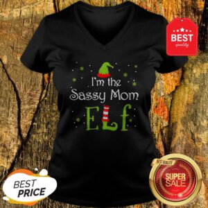 Awesome I’m The Sassy Mom Elf Funny Group Matching Family Xmas Gift V-Neck