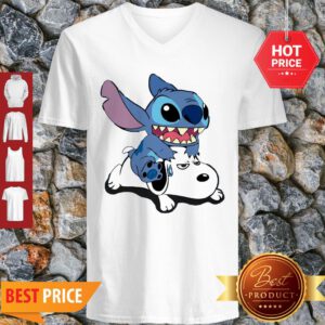 Official A Friend For Life Stitch And Snoopy V-Neck