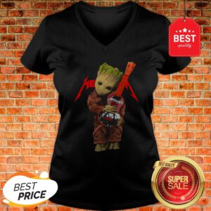 Official Baby Groot Hug Metallica Guitar V-Neck