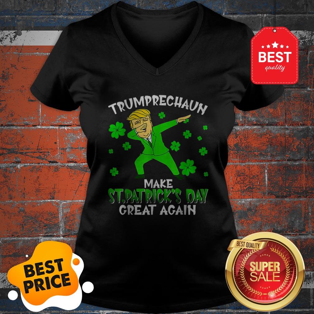 Dabbing Trumprechaun Make St Patrick’s Day Great Again V-Neck Dabbing Trumprechaun Make St Patrick’s Day Great Again V-Neck