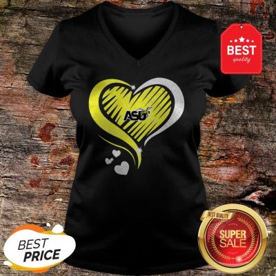 Love Arizona State University ASU Bee Heart V-Neck