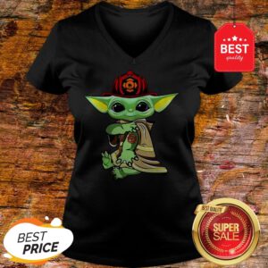 Official Baby Yoda Tattoo Fireman V-Neck